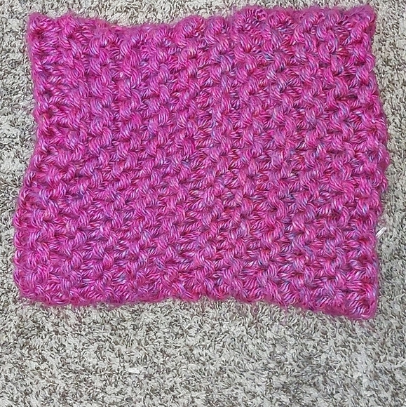 Multi Color Handmade Crochet Scarf 13 inches x 9 inches Purple - Picture 1 of 2
